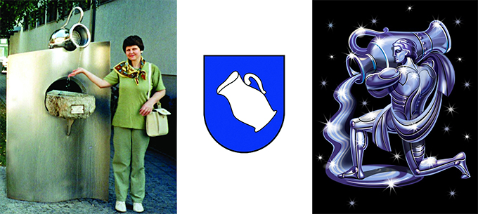 Кувшин – символ и герб города Криглах, Австрия. Зодиакальный символ знака Водолей